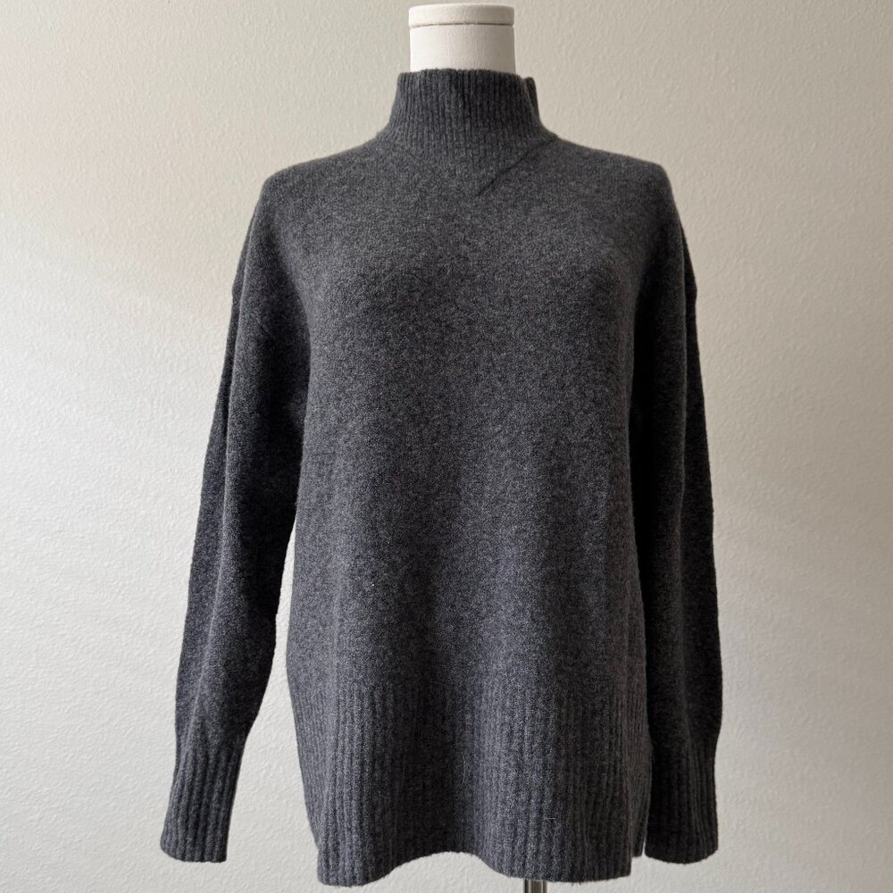 Everlane Cozy Stretch Pullover, Mock Neck - Charcoal Grey
